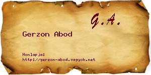 Gerzon Abod névjegykártya
